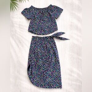 Jcrew Polka dot Mini skirt and top matching set